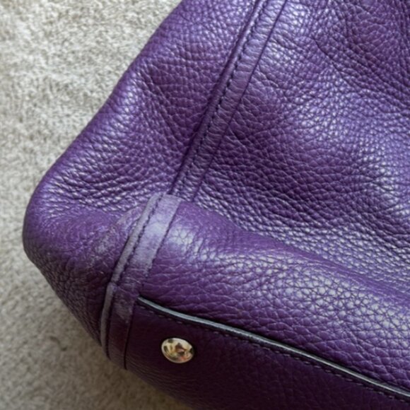 PRICE DROP! Gucci GG Pebbled Leather Purple Soho Tote Bag - Picture 11 of 11